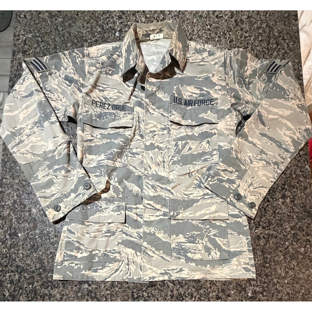 US Air Force ABU Digital Tiger Stripe Camo Utility Shirt Jacket Mens Small